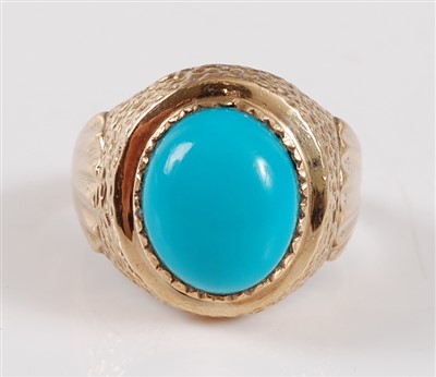 Lot 2773 - A 9ct yellow gold signet ring with an oval...