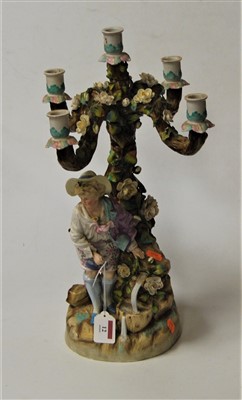 Lot 12 - A 19th century continental porcelain floral...