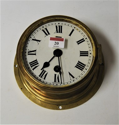 Lot 20 - A mid 20th century brass cased ships bulk head...
