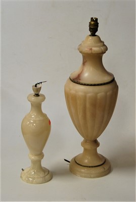 Lot 30 - An early 20th century carved alabaster table...