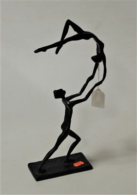 Lot 39 - A contemporary bronze figure of dancers,...