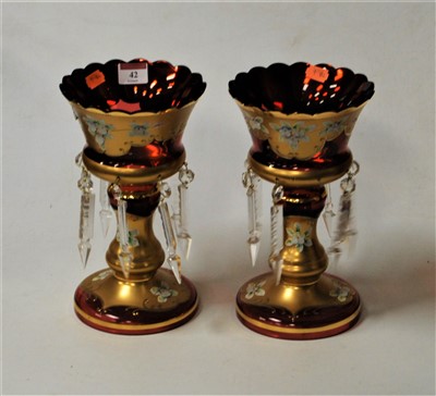 Lot 42 - A pair of early 20th century Bohemian style...