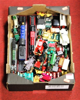 Lot 63 - A box of loose diecast toy vehicles to include...
