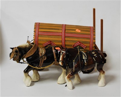 Lot 103 - A large Melba style figure of a heavy horse;...