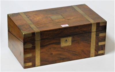 Lot 106 - A large Victorian walnut and brass bound...