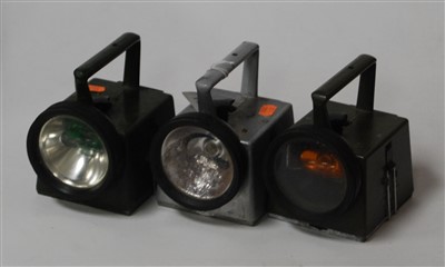 Lot 125 - Two green painted military hand-held signal...