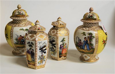 Lot 202 - A pair of Augustus Rex porcelain jars and...