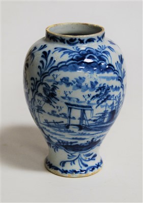 Lot 205 - A 19th century Dutch Delft blue & white vase...
