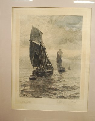 Lot 1027 - After William E. Norton - Fishing boats,...