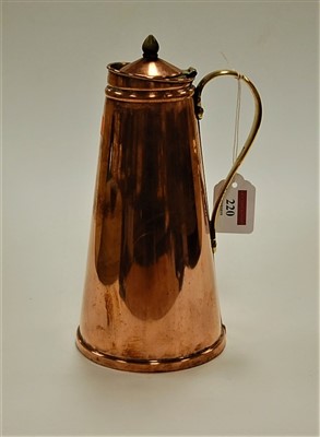 Lot 220 - An early 20th century WAS Benson copper jug of...