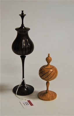 Lot 232 - A turned beech pot pourri, having turned...