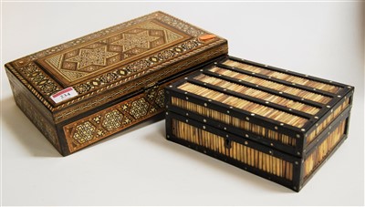 Lot 234 - A late 19th century porcupine quill box;...