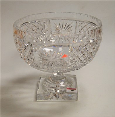Lot 239 - A large modern cut glass pedestal bowl, dia. 24cm