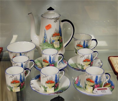 Lot 251 - A Shelley six place setting coffee service, in...