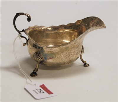 Lot 252 - An Edwardian silver sauceboat, of plain...
