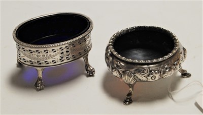 Lot 289 - A Victorian silver open salt, having repousee...