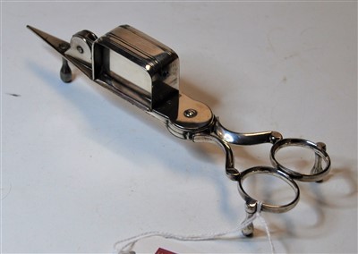 Lot 302 - A pair of silver plated ***WICK*** scissors