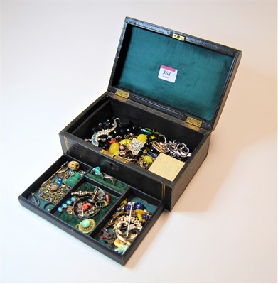 Lot 368 - An early 20th century leather clad jewellery...