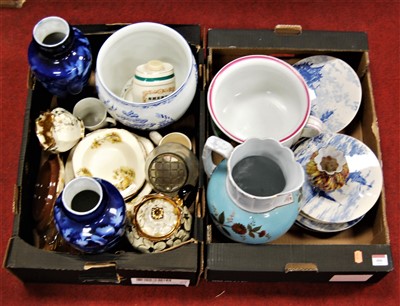 Lot 406 - Two boxes of miscellaneous china to include...