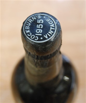 Lot 1268 - Cockburn's, 1955 vintage port, shipped and...