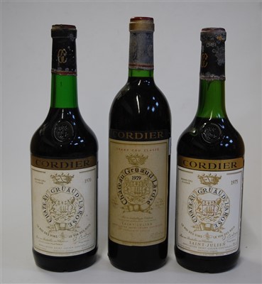 Lot 1015 - Château Gruaud Larose, 1970, 1975, and 1979,...