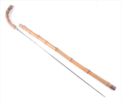 Lot 175 - A 19th century bamboo sword stick