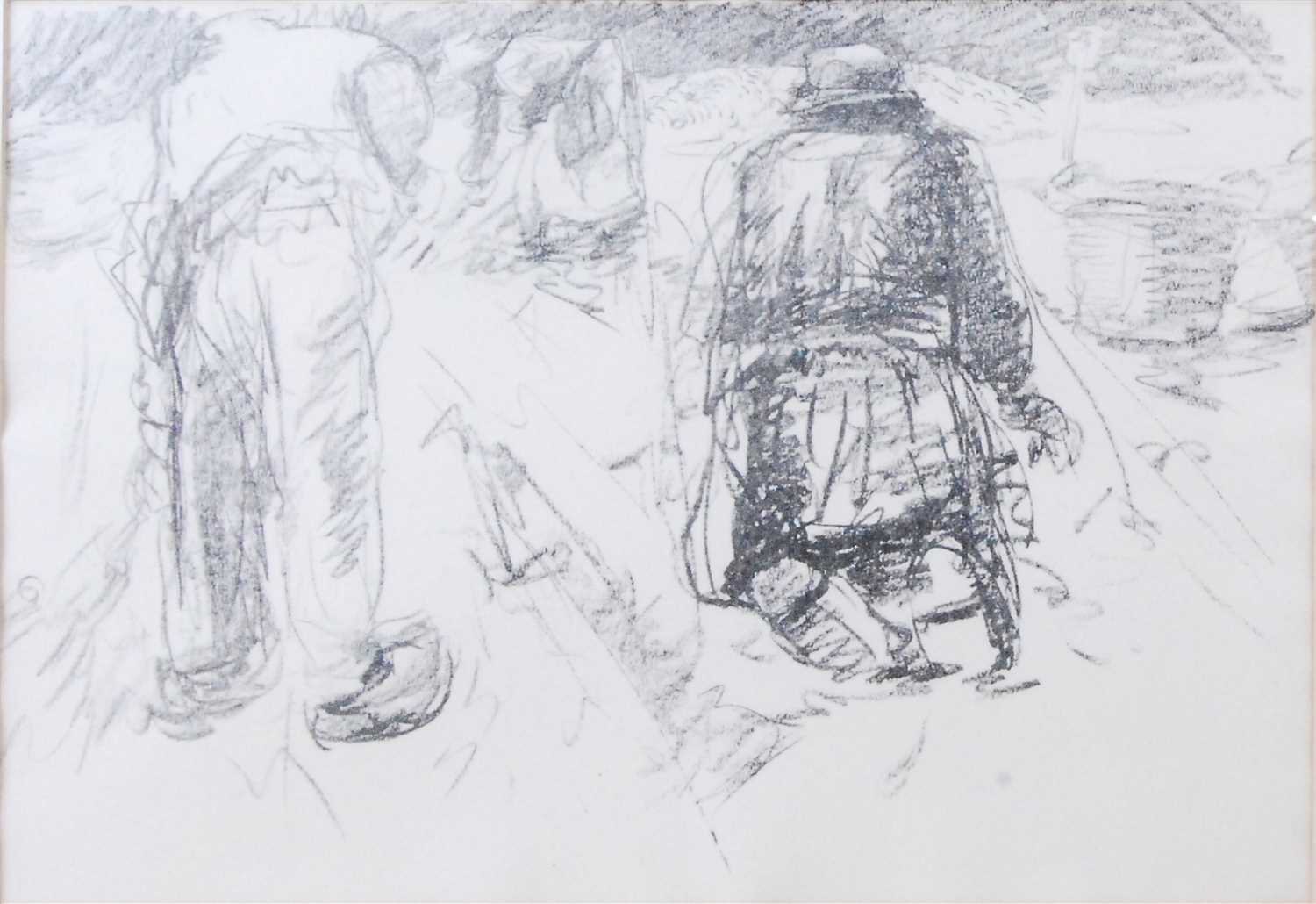 Lot 2385 - Harry Becker (1865-1928) - Potato harvest,...