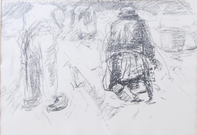Lot 2385 - Harry Becker (1865-1928) - Potato harvest,...