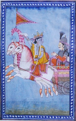 Lot 2358 - 19th century Indian school - Krishna preaching...