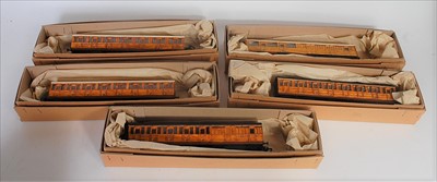 Lot 642 - 5 Gresley teak finish coaches built from Ian...