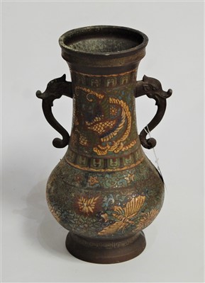 Lot 11 - A 19th century cloisonné vase, having slender...