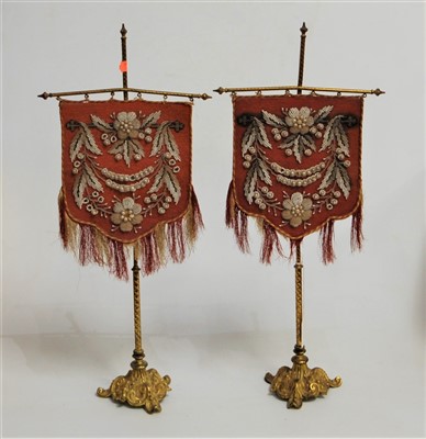 Lot 25 - A pair of 19th century gilt brass table...