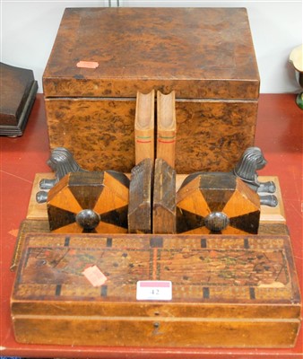 Lot 42 - A Victorian burr walnut box, having partially...
