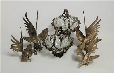 Lot 44 - A pair of Victorian sweetmeat dishes, each...