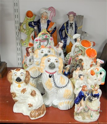 Lot 54 - A large Victorian Staffordshire spill vase in...