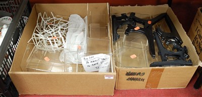 Lot 98 - Two boxes of acrylic stands and plate stands