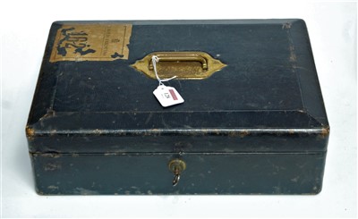 Lot 128 - A Victorian blue Moroccan leather clad deed...