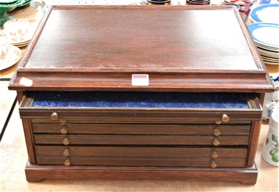 Lot 133 - A mid 20th century oak table top collectors...
