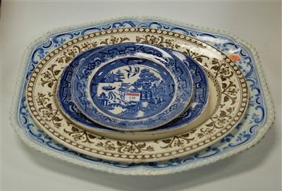 Lot 148 - A large Victorian Windsor Festoon opaque china...