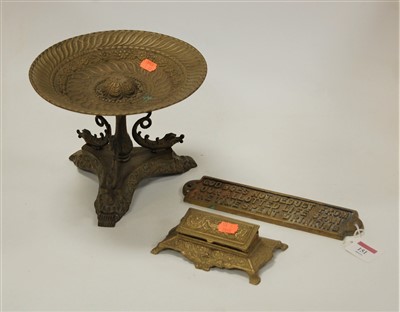 Lot 151 - A modern brass tazza, the circular top to...