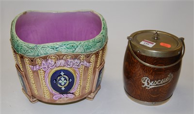 Lot 159 - A Victorian majolica jardiniere glazed in...