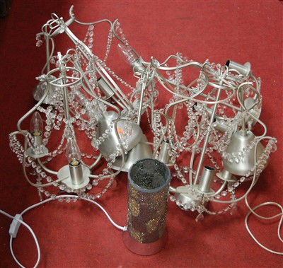 Lot 184 - A set of four modern three sconce ceiling...