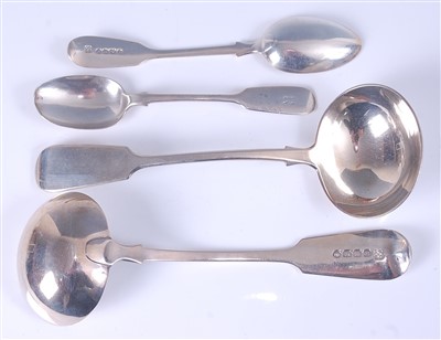 Lot 2100 - A pair of Victorian silver sauce ladles, in...