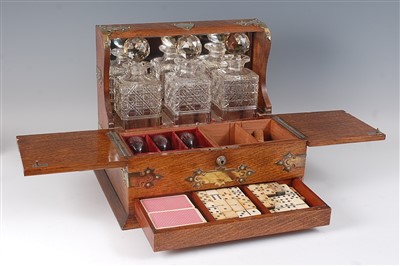 Lot 2269 - A late Victorian oak and Gothic brass mounted...