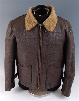 Lot 229 - A WW II American A-3 brown leather flying jacket