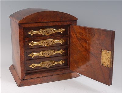 Lot 2257 - A Victorian figured walnut dome top collectors...