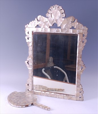 Lot 2283 - A mother of pearl parquetry easel mirror,...