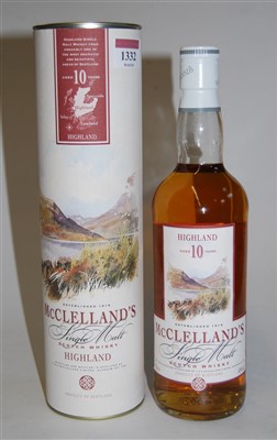Lot 1332 - McClelland's aged 10 years single malt...