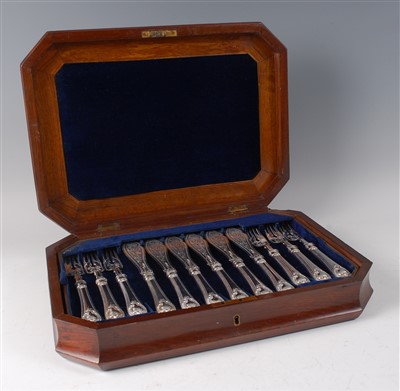 Lot 2103 - A mid-Victorian silver twelve place setting of...
