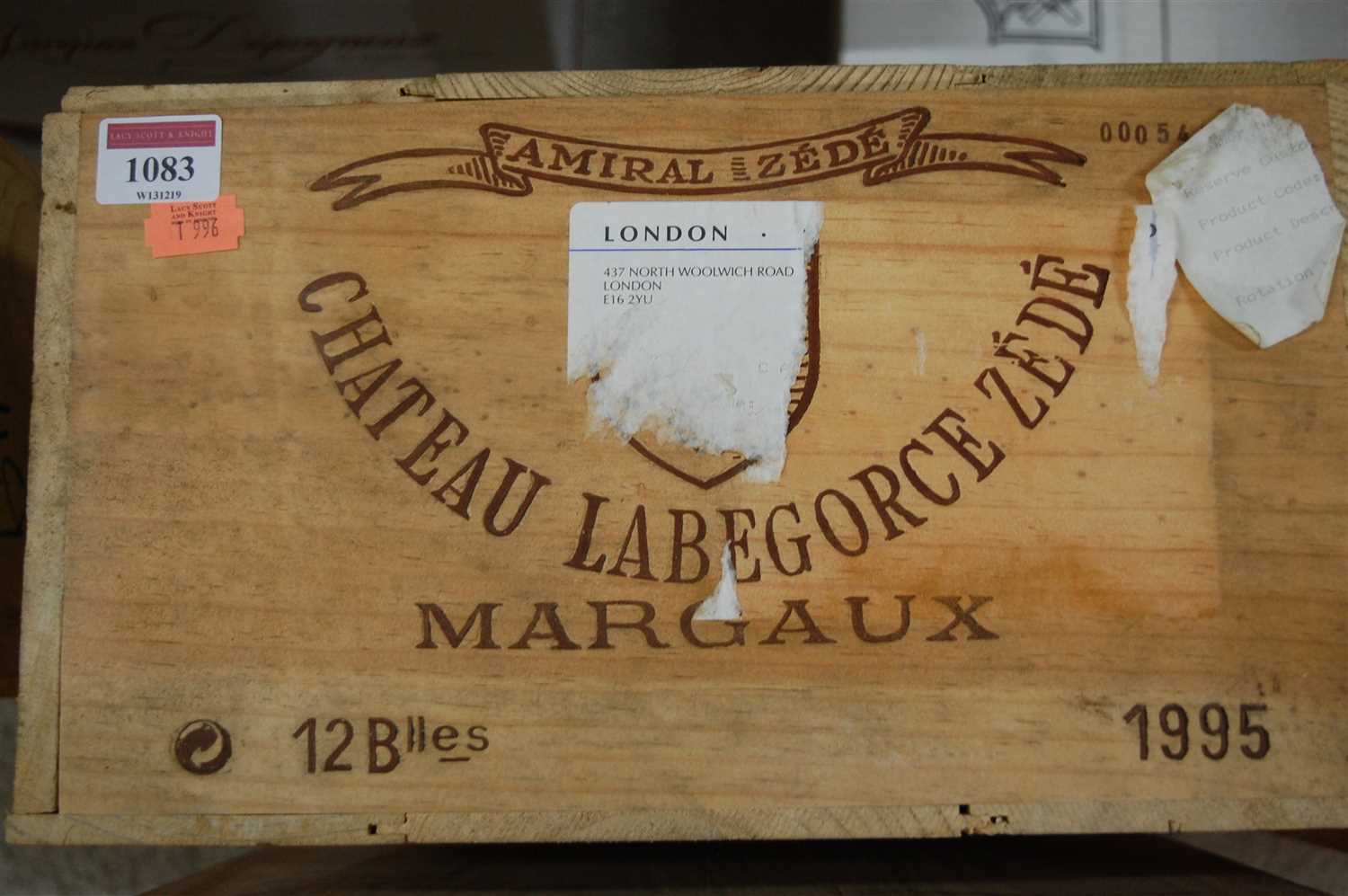 Lot 1083 - Château Labegorce Zédé, 1995, Margaux, twelve...